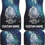 Virgo Zodiac Cars Floor Mats, Virgo Star Sign Car Mats, Virgo Horoscope Mats (with Custom Name, Set of 4) - Virgo Car Floor Mat for men