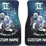Gemini Zodiac Cars Floor Mats, Gemini Star Sign Car Mats, Gemini Horoscope Mats (with Custom Name, Set of 2) - Virgo Car Floor Mat for men