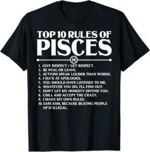 Astrologist Top 10 Rules Of Pisces Zodiac Design - Pisces T-Shirt for men