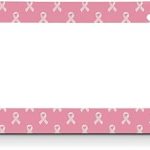 Pink Breast Cancer Ribbons License Plate Frame Auto Tag Frames Universal License Plates Holder 2 Holes Cute Pattern Decorative Car Truck Motorcycle License Plates Tag for Men Women - Cancer Car Accessories for men