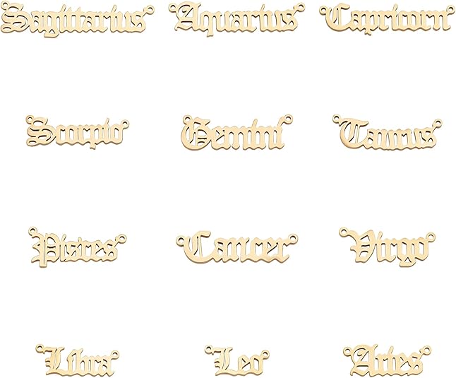 Constellations Charms Stainless Steel Zodiac Link Connectors Constellations Pendants Jewelry Connector Charms Necklace Pendant for Jewelry Making - Aries Earrings for men