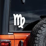 Virgo Decal Vinyl Sticker Auto Car Truck Wall Laptop | White | 4.5" x 5.5" - Virgo Car Floor Mat for men