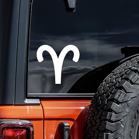 Aries Decal Vinyl Sticker Auto Car Truck Wall Laptop | White | 5.5" x 5" - Aries Sticker for men