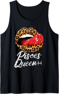 Pisces Zodiac Sign Queen Women with Leopard Lips - Pisces T-Shirt for men