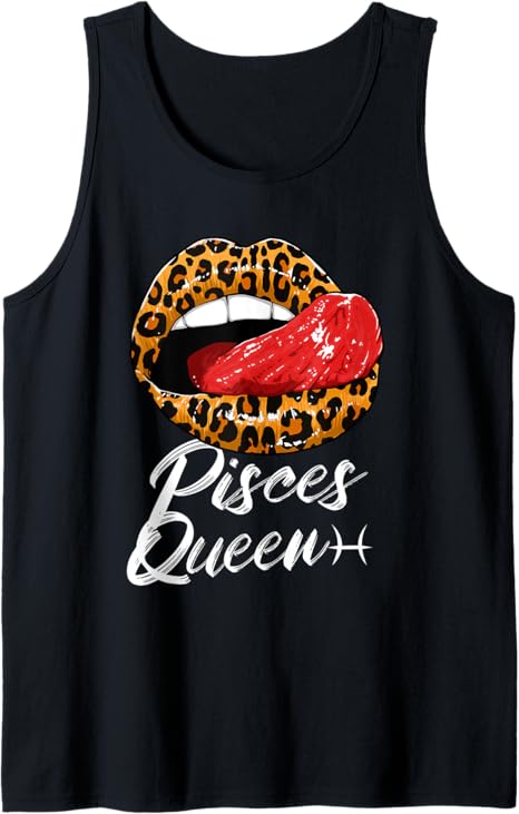 Pisces Zodiac Sign Queen Women with Leopard Lips - Pisces T-Shirt for men