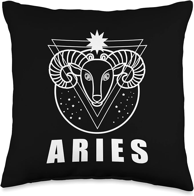 Zodiac Sign Aries - Astrology Horoscope Throw Pillow - Aries Pillow for men