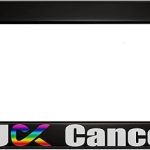 oFloral Fuck Cancer Aluminum Alloy License Plate Frame Rainbow Ribbon Homosexual Love Applicable to US Standard Car Metal Car Tag Frame Black Front License Plate Holder for Women Men(1 Pack) - Cancer Car Accessories for men