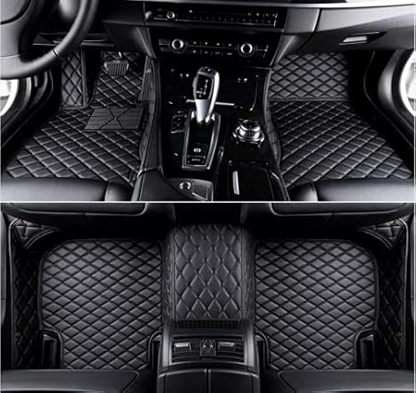 Custom Making Car Floor Mats for 95% Sedan SUV Sports Car Full Coverage Cute Men Women Pads Protection Non-Slip Leather Floor Liners (Black) - Aries Car Floor Mat for men