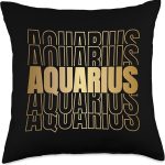 Zodiac Aquarius Throw Pillow - Aquarius Pillow for men