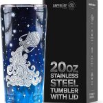 Greenline Goods Zodiac Insulated Coffee Tumbler - Aquarius 20 oz Metal Drink Cup With Slide Top Lid - Non Slip Silicone Base - Astrology Stainless Steel Water Bottle Coffee Travel Mug - Aquarius Mug for men