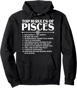 Horoscope Symbols Astrology Sign Top 10 Rules Of Pisces Pullover Hoodie - Pisces for men