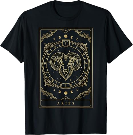 Aries Horoscope And Zodiac Constellation Symbol T-Shirt - Aries T-Shirt for men