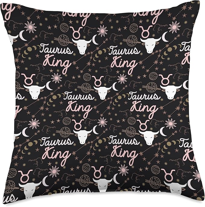 Taurus King Zodiac Sign Astrology Horoscope Astrologist Throw Pillow - Taurus Pillow for men