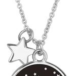 Lauren-Spencer Zodiac Necklace for Women Silver Plated Black Round Disc Constellation Necklace Zodiac Star Charms Astrology Pendant Dainty Zodiac Sign Necklace for Women Birthday Gift - Scorpio Accessories for men