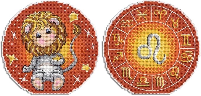 Plastic Canvas Zodiac Sign Leo - Counted Cross-Stitch Double-Sided kit on The Plastic Canvas. MP Studia SR-705 - Leo Canvas for men