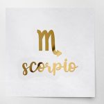 Decal Stickers of Scorpio (Metallic Gold) (Set of 2) Luxury Weatherproof Vinyl Decal Stickers for Laptop Desktop Smartphone Car Dirt Bike Wall Room Mason Jar Bathtub Door - ANDSKUSe81030GO - Scorpio Sticker for men