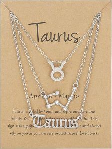 3Pcs 12 Constellation Zodiac Sign Layered Choker Necklaces Letter Astrology Horoscope with Message Card for Women Jewelry - Taurus for men
