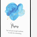 Pisces Canvas Wall Art,Zodiac Print Quote, Astrology Wall Decor Modern Artwork Painting For Living Room Office Home Decoration 8''x12'' Framed - Pisces Canvas for men