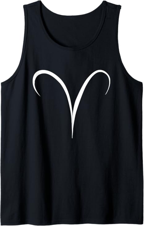 Aries Zodiac Sign Decorative Astrology Calligraphy Tank Top - Aries T-Shirt for men