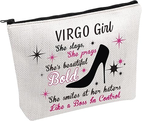 PWHAOO Zodiac Cosmetic Makeup Canvas Bag Zodiac Constellation Cosmetic Bag Astrology Makeup Bag Birthday Girl Gift (VIRGO B) - Aries Canvas for men