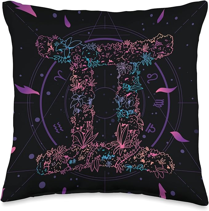 Gemeni Zodiac Sign Throw Pillow - Aquarius Pillow for men
