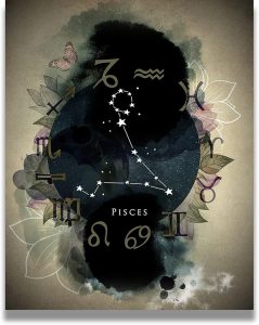Pisces Astrology Decor | Zodiac Gifts | Astrology Gifts for Women | Boho Wall Decor | Zodiac Signs | Astrology Posters | Zodiac Room Decor | Astrology Room Decor - 16x20 ready to hang canvas - Pisces Canvas for men