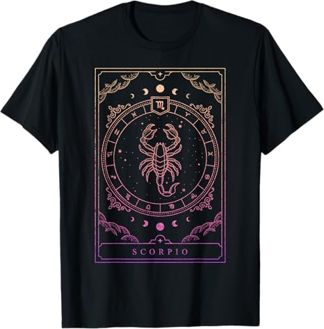 Scorpio Birthday Present Women Girl Zodiac Sign T-Shirt - Scorpio Products for men