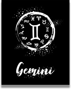 Gemini Astrology Decor | Zodiac Gifts | Astrology Gifts for Women | Boho Wall Decor | Zodiac Signs | Astrology Posters | Zodiac Room Decor | Astrology Room Decor - 16x20 ready to hang canvas - Gemini Canvas for men
