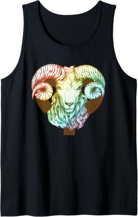 Colorful Aries Fire Zodiac Sign Personality Birthday Tank Top - Aries T-Shirt for men