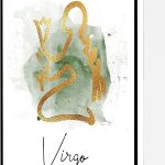 Zodiac Virgo Canvas Wall Art,Watercolor Virgo Poster,Astrology Print Modern Artwork Painting For Living Room Office Home Decoration 12''x16'' Framed - Virgo Poster for men