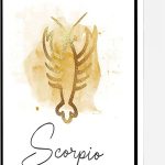 Zodiac Scorpio Canvas Wall Art,Watercolor Scorpio Poster,Astrology Print Modern Artwork Painting For Living Room Office Home Decoration 12''x16'' Framed - Scorpio Canvas for men