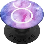 Taurus zodiac bull sign astrology horoscope purple pink PopSockets Swappable PopGrip - Taurus for men