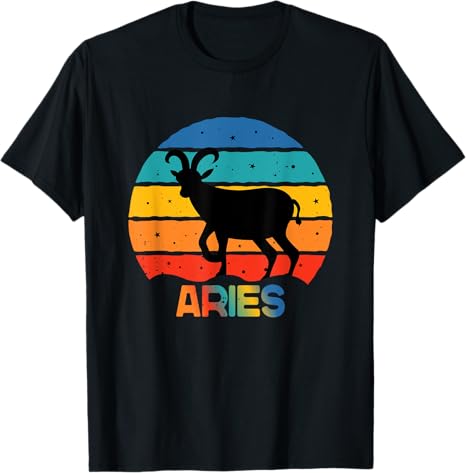 Retro Aries Astrology Zodiac Sign Birthday Horoscope T-Shirt - Aries T-Shirt for men