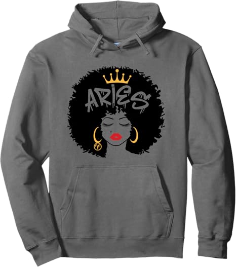 Aries Zodiac Sign African Hair Style Queen Afro Astrology Pullover Hoodie - Aries Hoodie for men