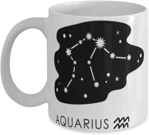 Aquarius Astrology Zodiac Constellation Sign Coffee Tea Cup Mugs February January Birthday for Boyfriend Girlfriend Boss - Aquarius Mug for men