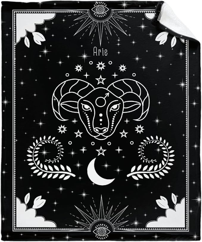 Darani Zodiac Aries Lightweight Super Soft Cozy Throw Blanket Warm and Lightweight Soft Flannel Blankets 80x60 Large for Adult Bed Blanket - Aries Blanket for men
