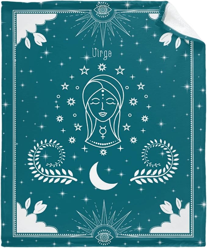 Darani Zodiac Virgo Lightweight Super Soft Cozy Throw Blanket Warm and Lightweight Soft Flannel Blankets 80x60 Large for Adult Bed Blanket - Virgo Blanket for men
