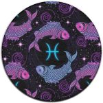 Luxury Soft Round Area Rug Home Decor for Bedroom Living Room Kitchen Office, Constellation Zodiac Sign Pisces, Fashion Throw Rug Circle Carpet, 3ft Diameter - Pisces Home Decor for men