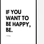 If You Want To Be Happy,Be Canvas Wall Art,Leo Tolstoy Quote Poster,Inspirational Quote Print Modern Artwork Painting For Living Room Office Home Decoration 12''x16'' Framed - Leo Canvas for men