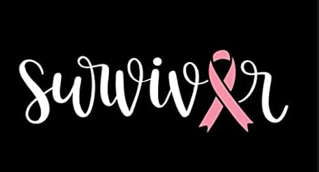 Breast Cancer Survivor 2 Color Ribbon Decal | White and Pink | Made in USA by Stick This! | Sticker for Car or Truck Windows, Laptop, Water Bottle, Tablets etc. | 8.25" x 2.5" | - Cancer Car Accessories for men