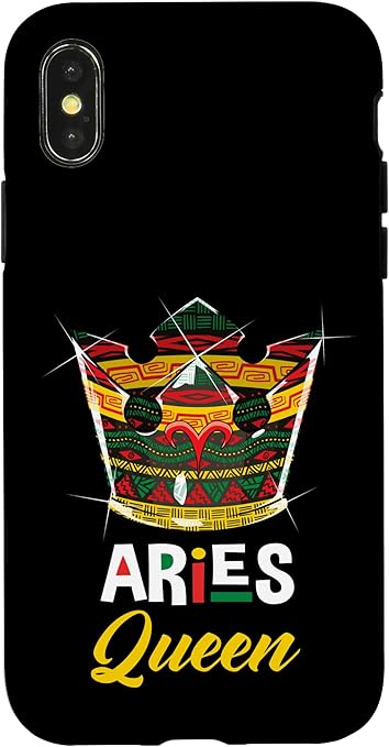 iPhone X/XS Aries Queen African Pride Zodiac Sign Crown for Women Case - Aries Phone Case for men