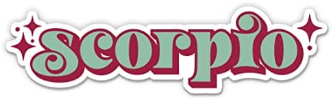 Scorpio Retro Zodiac Sign Stickers - 2 Pack - Waterproof Vinyl for Car, Phone, Water Bottle, Laptop - Scorpio Decals (2-Pack) - Scorpio Sticker for men