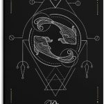 Zodiac Tarot The Pisces Constellation Simple Black and White Lines Poster Decorative Painting Canvas Wall Art Living Room Posters Bedroom Painting 28x42inch(70x105cm) - Pisces Canvas for men