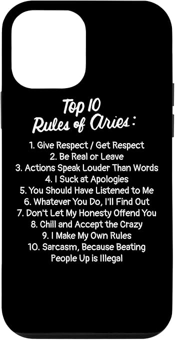 iPhone 12 mini Zodiac Sign Funny Top 10 Rules Of Aries Birth Month Gifts Case - Aries Phone Case for men