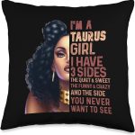 I Have 3 Side Taurus Girl Cool Zodiac Astrology Star Sign Throw Pillow - Taurus Pillow for men