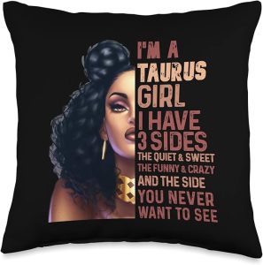 I Have 3 Side Taurus Girl Cool Zodiac Astrology Star Sign Throw Pillow - Taurus Pillow for men