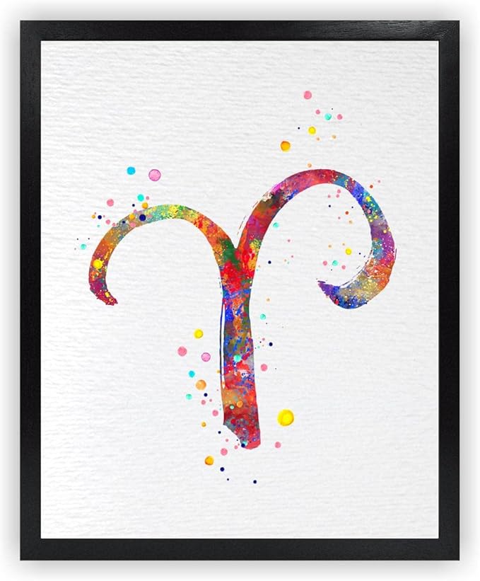 Dignovel Studios 8X10 Unframed Zodiac Sign Symbol Aries Astrological Signs Astrology Abstract Love Motivational Passionate Watercolor Art Print Home Office Wall Décor Poster DN686 - Aries Poster for men