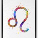 Dignovel Studios 8X10 Unframed Zodiac Sign Symbol Leo Lion Astrological Signs Astrology Abstract Love Motivational Generous Watercolor Art Print Home Office Wall Décor Poster DN689 - Leo Canvas for men