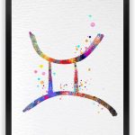 Dignovel Studios 8X10 Unframed Zodiac Sign Symbol Gemini Astrological Signs Astrology Abstract Love Motivational Smart Dynamic Watercolor Art Print Home Office Wall Décor Poster DN688 - Gemini Canvas for men