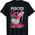 Pisces Birthday Zodiac High Heel Girls Women - Pisces T-Shirt for men